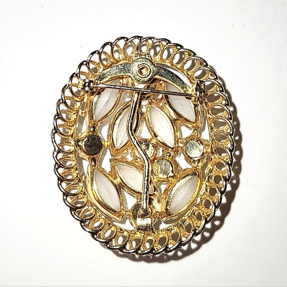 JULIANA FROSTED & AB RHINESTONE BROOCH - VINTAGE BEAUTY - Picture 3 of 7